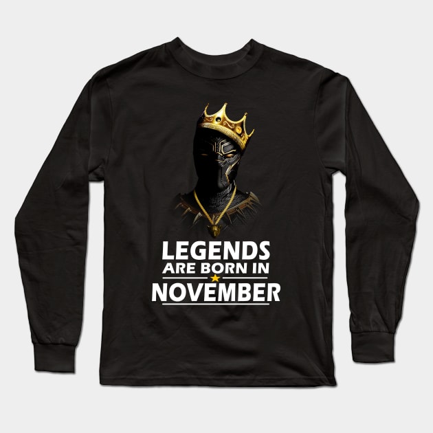 Legends Are Born In November Birthday Gift For Lover Panther Long Sleeve T-Shirt by darius2019